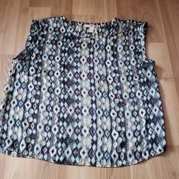 Forever 21 Blue Patterned Blouse - Picture 2 of 4